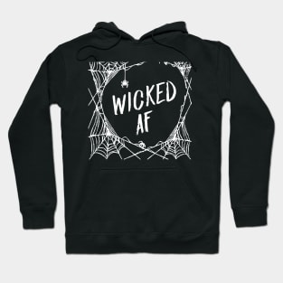 Wicked AF Halloween Witch Spooky Spiderweb Hoodie